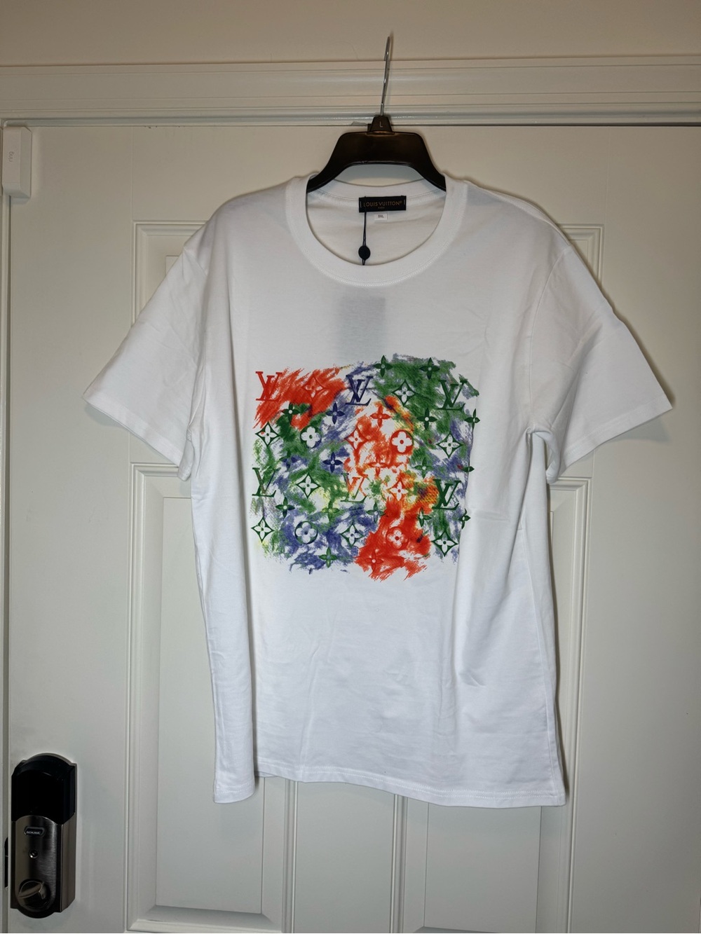 White Graphic T-Shirt with Multicolor Print. No Brand. Brand new.